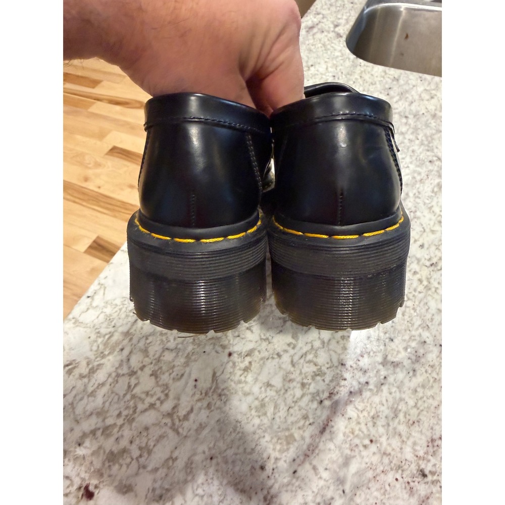 Dr Martens Adrian Quad Black Leather Platform Tassel Loafers Mens 7 Women 8 - Picture 5 of 7